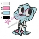 Nicole The Amazing World of Gumball Embroidery Design 03